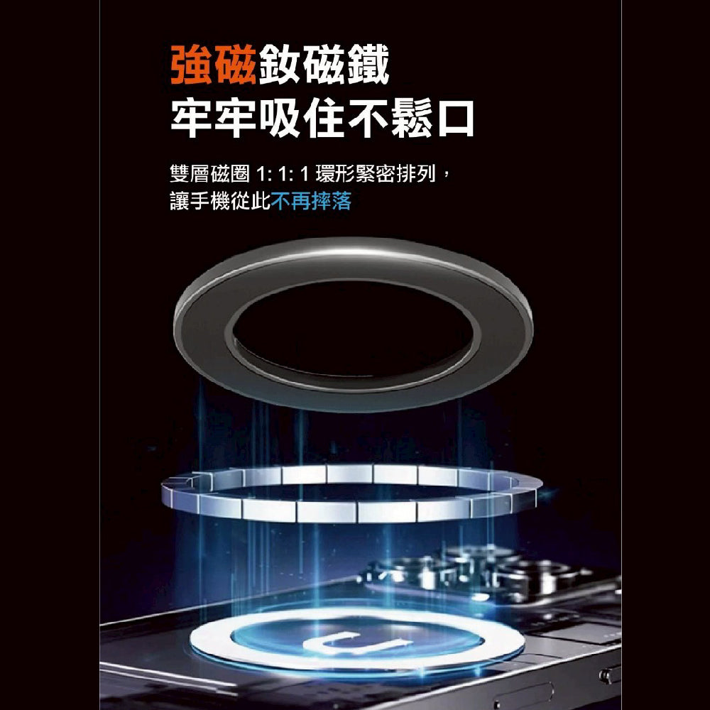 TORRII360度真空吸盤磁吸兩軸手機支架