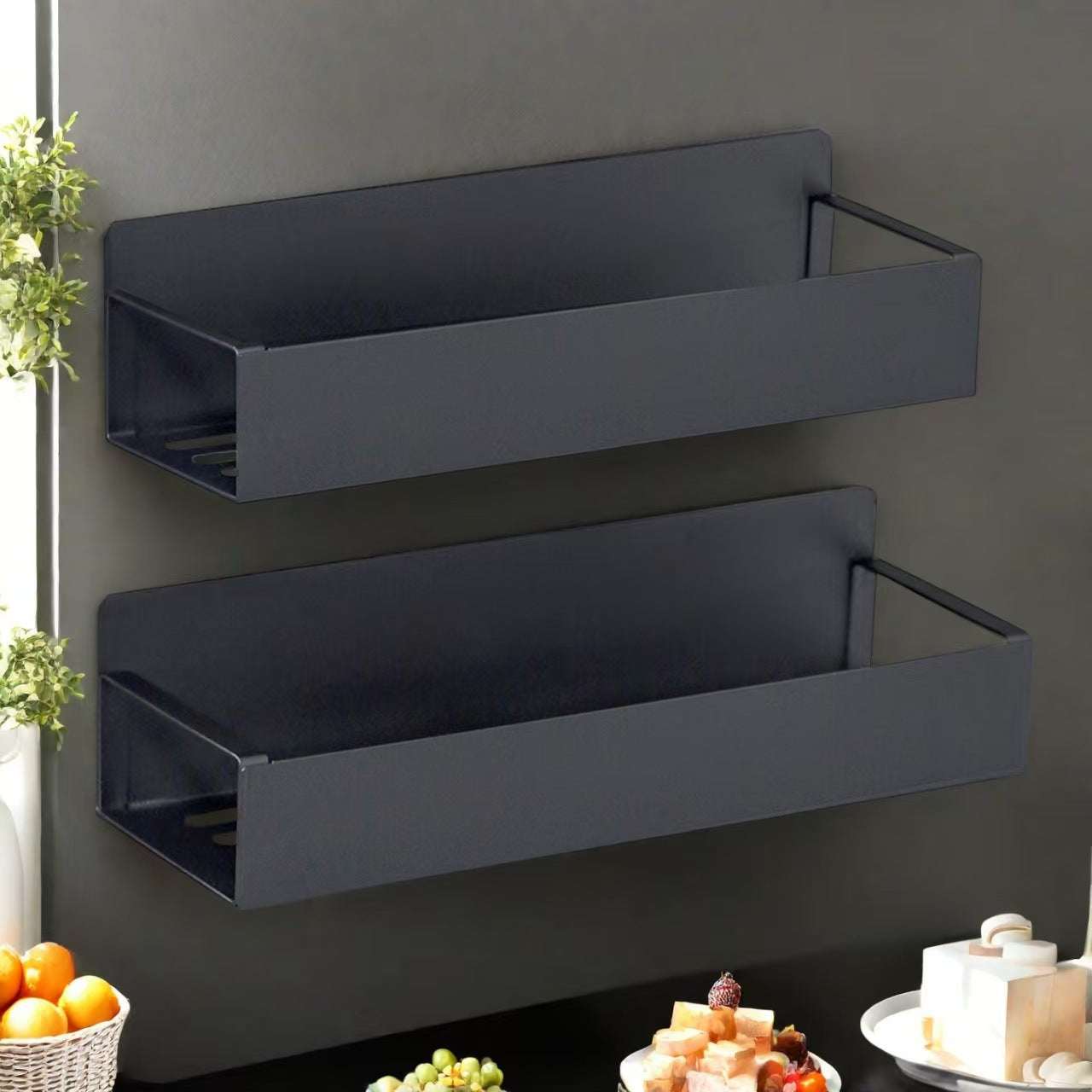 Carbon Steel Refrigerator Magnetic Punch-Free Seasoning Storage Rack