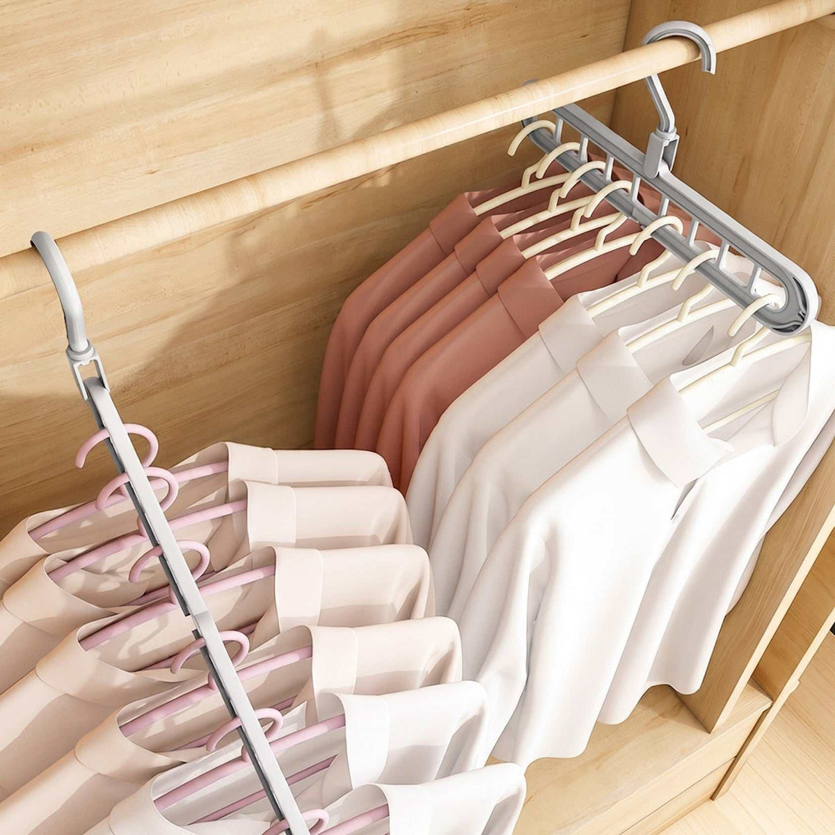Multi-functional Nine-Hole Hanger, Non-Slip Foldable Trousers Hanger, Dormitory Organizing and Storage Rotating Drying Rack (Pre-order - arrives in 14 days)