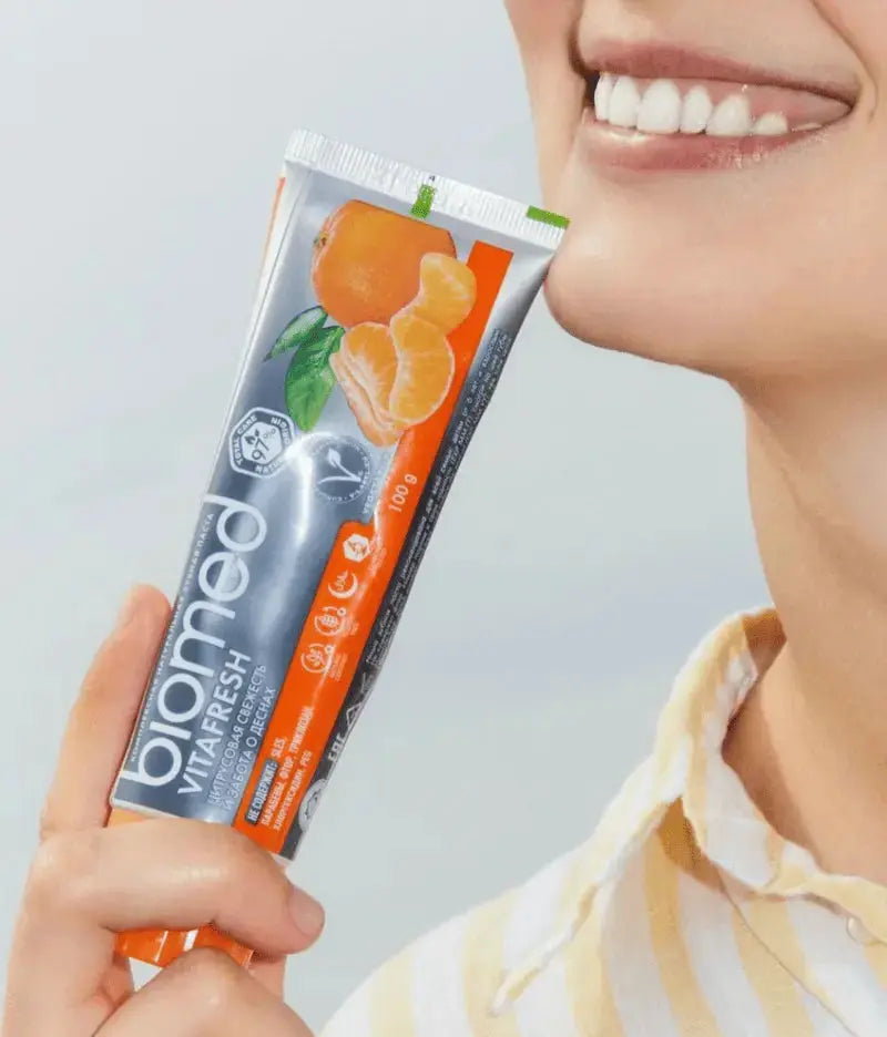 Biomed柚橘潔齒清新牙膏100G包裝圖
