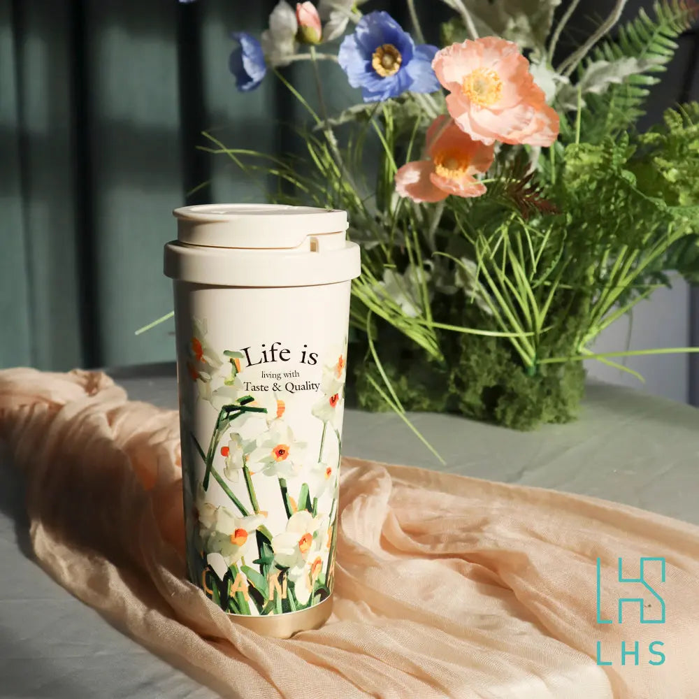 【LHS】凡爾賽玫瑰印花不銹鋼真空保溫保冷杯 采寓生活館