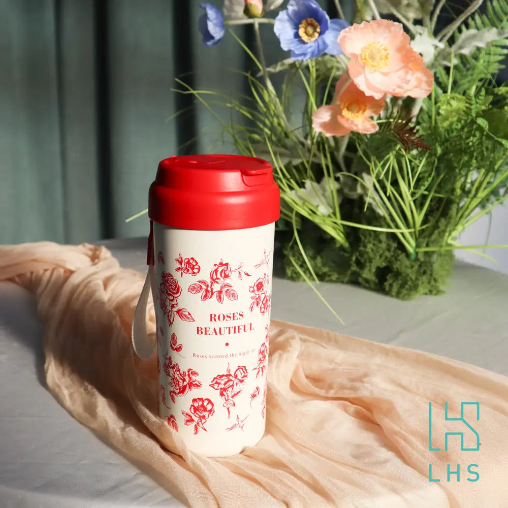 【LHS】凡爾賽玫瑰印花不銹鋼真空保溫保冷杯 采寓生活館
