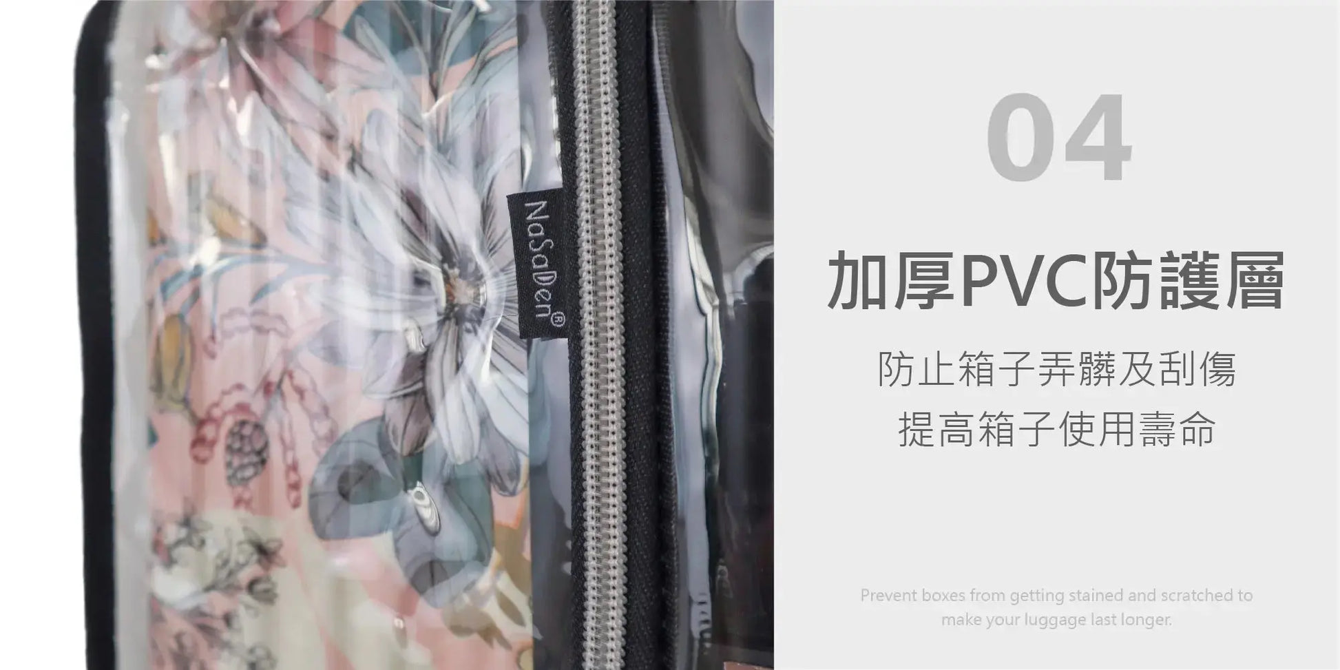 德國NaSaDen納莎登品牌新無憂二代系列【對開】專用免脫拉鏈開箱行李箱透明/霧面保護套 NaSaDen行李箱