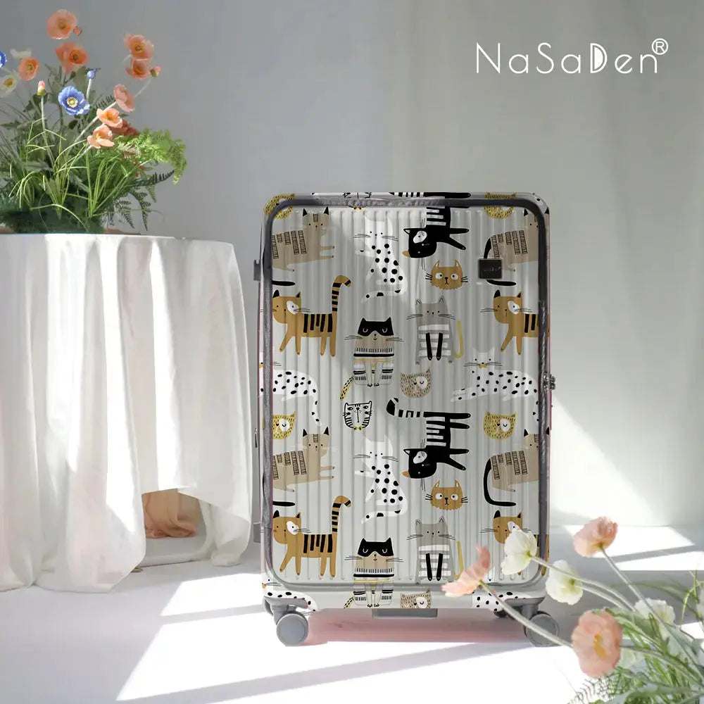 【德國NaSaDen納莎登】 萊茵系列前開行李箱-斑點條紋喵 NaSaDen行李箱