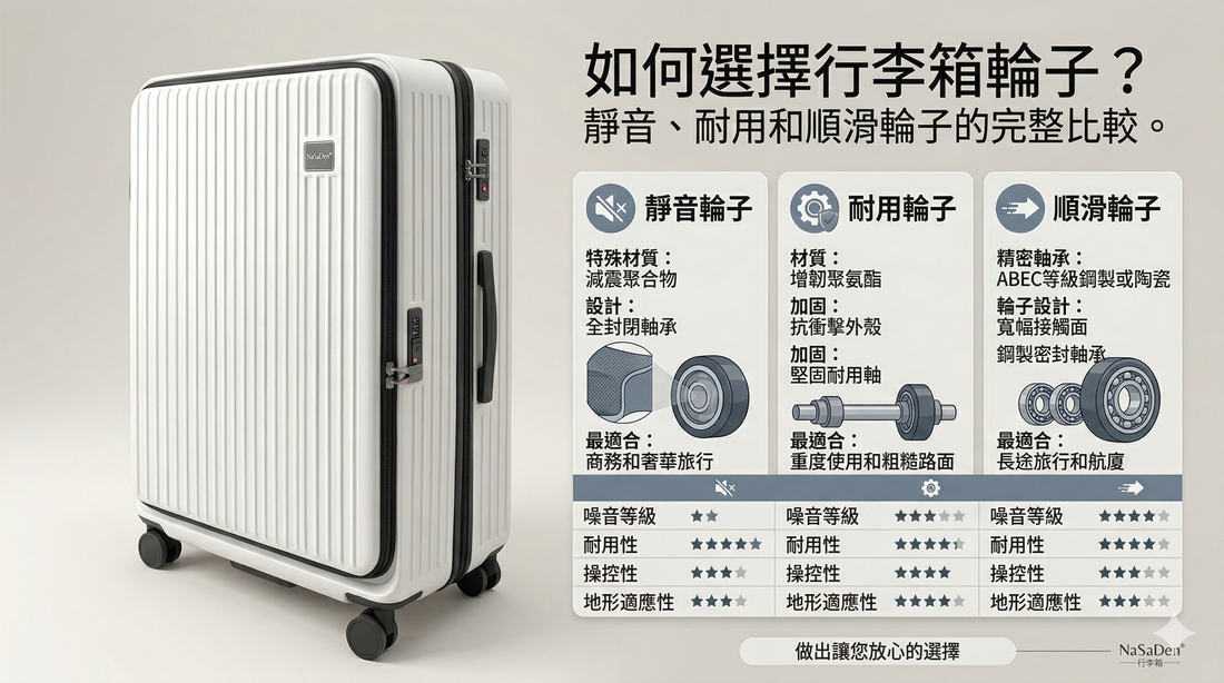 行李箱輪子怎麼選？靜音、耐磨、好推的差別解析