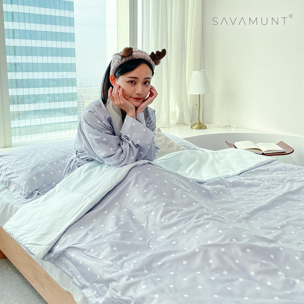 [Savamunt] American brand bedding Austrian Lenzing Tencel™ IONIC antibacterial silver fiber [6*7 feet cotton four-season quilt]