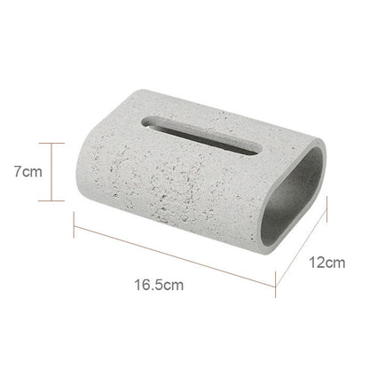 Sandstone Travertine Wabi-Sabi Living Room Dining Table Tissue Box Napkins Paper Towels