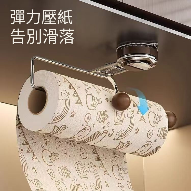 原木吸盤廚房紙巾架