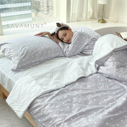 【Savamunt】Four-piece bed bag set Austrian Lenzing Tencel™ Modal standard/large/extra large double (warm orange pink)