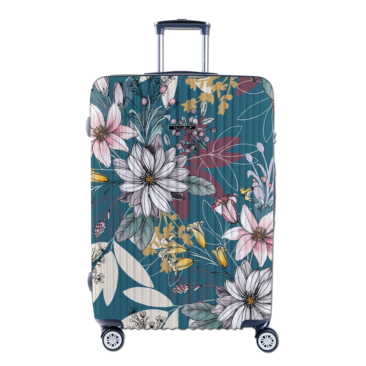 The second generation version of NaSaDen NaSa Denxin Wuyou [English blue cat joint model] cat’s four seasons printed zipper suitcase 22 inches/26 inches/29 inches 