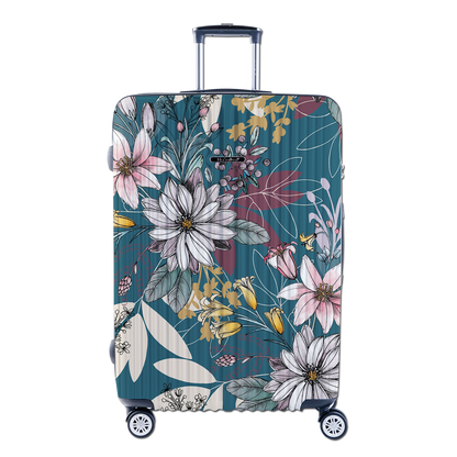 The second generation version of NaSaDen NaSa Denxin Wuyou [English blue cat joint model] cat’s four seasons printed zipper suitcase 22 inches/26 inches/29 inches 