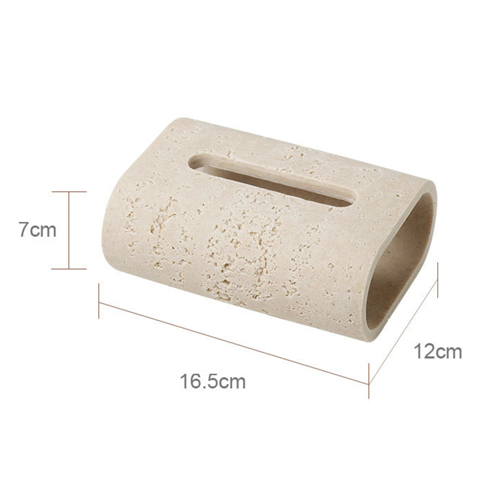 Sandstone Travertine Wabi-Sabi Living Room Dining Table Tissue Box Napkins Paper Towels