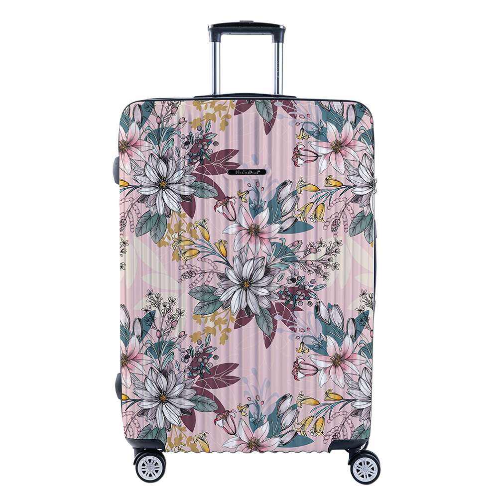 The second generation version of NaSaDen NaSa Denxin Wuyou [English blue cat joint model] cat’s four seasons printed zipper suitcase 22 inches/26 inches/29 inches 