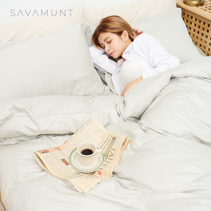 【Savamunt】Four-piece bed bag set Austrian Lenzing Tencel™ Modal standard/large/extra large double (warm orange pink)