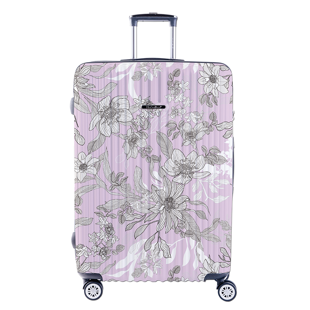 The second generation version of NaSaDen NaSa Denxin Wuyou [English blue cat joint model] cat’s four seasons printed zipper suitcase 22 inches/26 inches/29 inches 