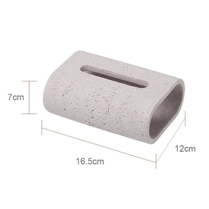 Sandstone Travertine Wabi-Sabi Living Room Dining Table Tissue Box Napkins Paper Towels