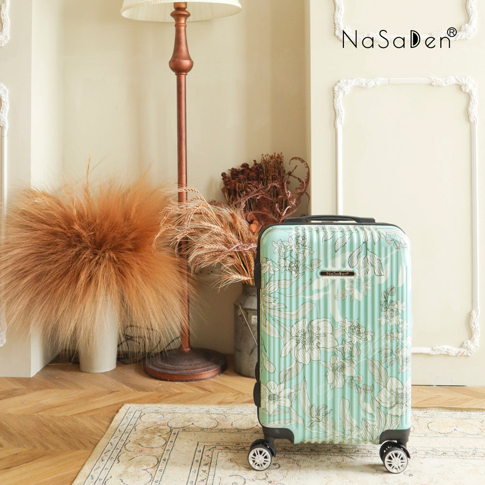 The second generation version of NaSaDen NaSa Denxin Wuyou [English blue cat joint model] cat’s four seasons printed zipper suitcase 22 inches/26 inches/29 inches 