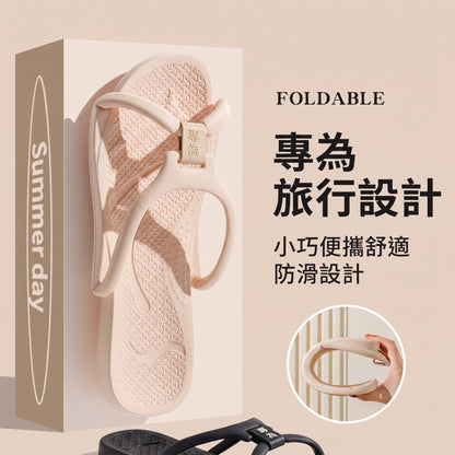 可摺疊旅行防滑浴室男女拖鞋