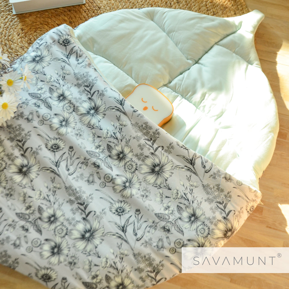 SAVAMUNT SAVAMUNT Leaf Good Sleep Handmade Lenzing Modal Tencel Four Seasons Anti-Kick Quilt/Baby Leaf Sleeping Bag/Sleeping Pad/Baby Blanket 