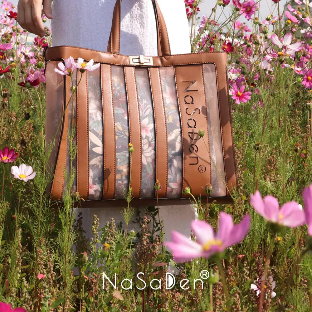 NaSaDen納莎登 爵色女伶 Freya芙蕾雅 幻花之戀鏤空包 同名款女用包/手提包/托特包/商務手提包/tote包/皮革包 NaSaDen行李箱