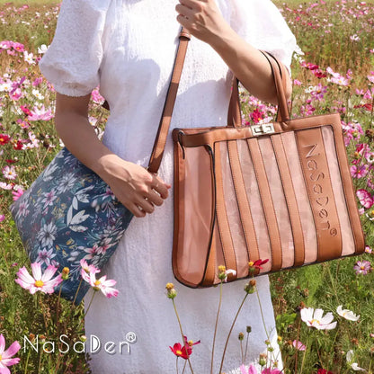 NaSaDen納莎登 爵色女伶 Freya芙蕾雅 幻花之戀鏤空包 同名款女用包/手提包/托特包/商務手提包/tote包/皮革包 NaSaDen行李箱