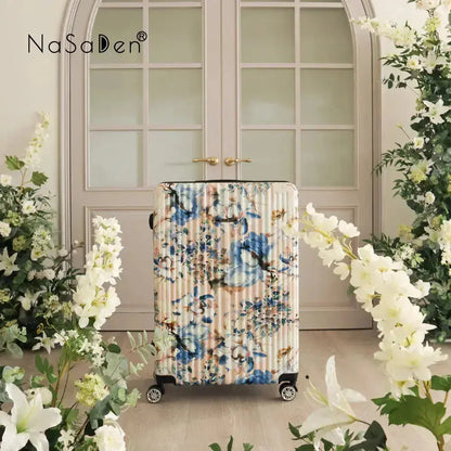 二代版 毓 NaSaDen納莎登新無憂【花曉聯名款】獨特印花拉鍊行李箱22吋/26吋/29吋 NaSaDen行李箱