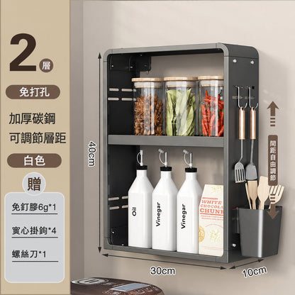 多功能廚房置物架壁掛式調料多層牆上收納櫃