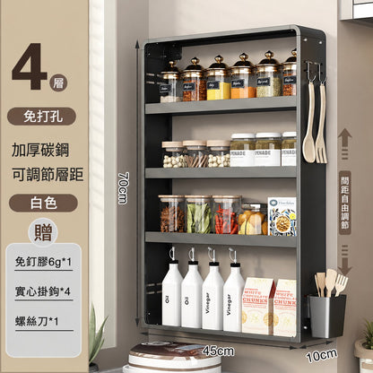 多功能廚房置物架壁掛式調料多層牆上收納櫃