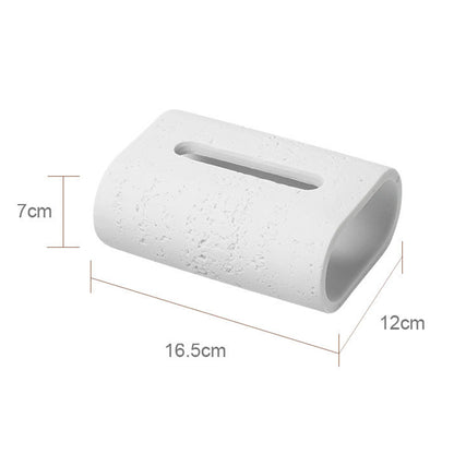 Sandstone Travertine Wabi-Sabi Living Room Dining Table Tissue Box Napkins Paper Towels