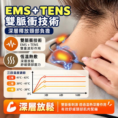 雙脈衝熱敷頸椎按摩器(預購14個工作天到貨)