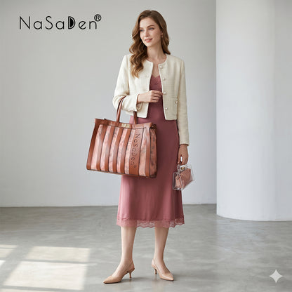NaSaDen actress Freya's fantasy flower love hollow bag with the same name women's bag/handbag/tote bag/business handbag/tote bag/leather bag (pre-order will arrive at the end of August) 