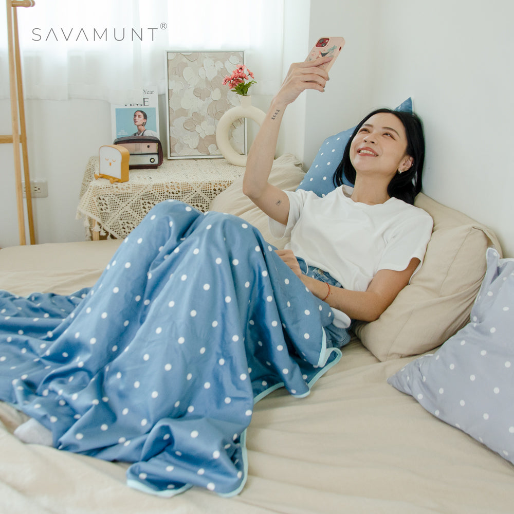 [Savamunt] American brand bedding Austrian Lenzing Tencel™ IONIC antibacterial silver fiber [6*7 feet cotton four-season quilt]